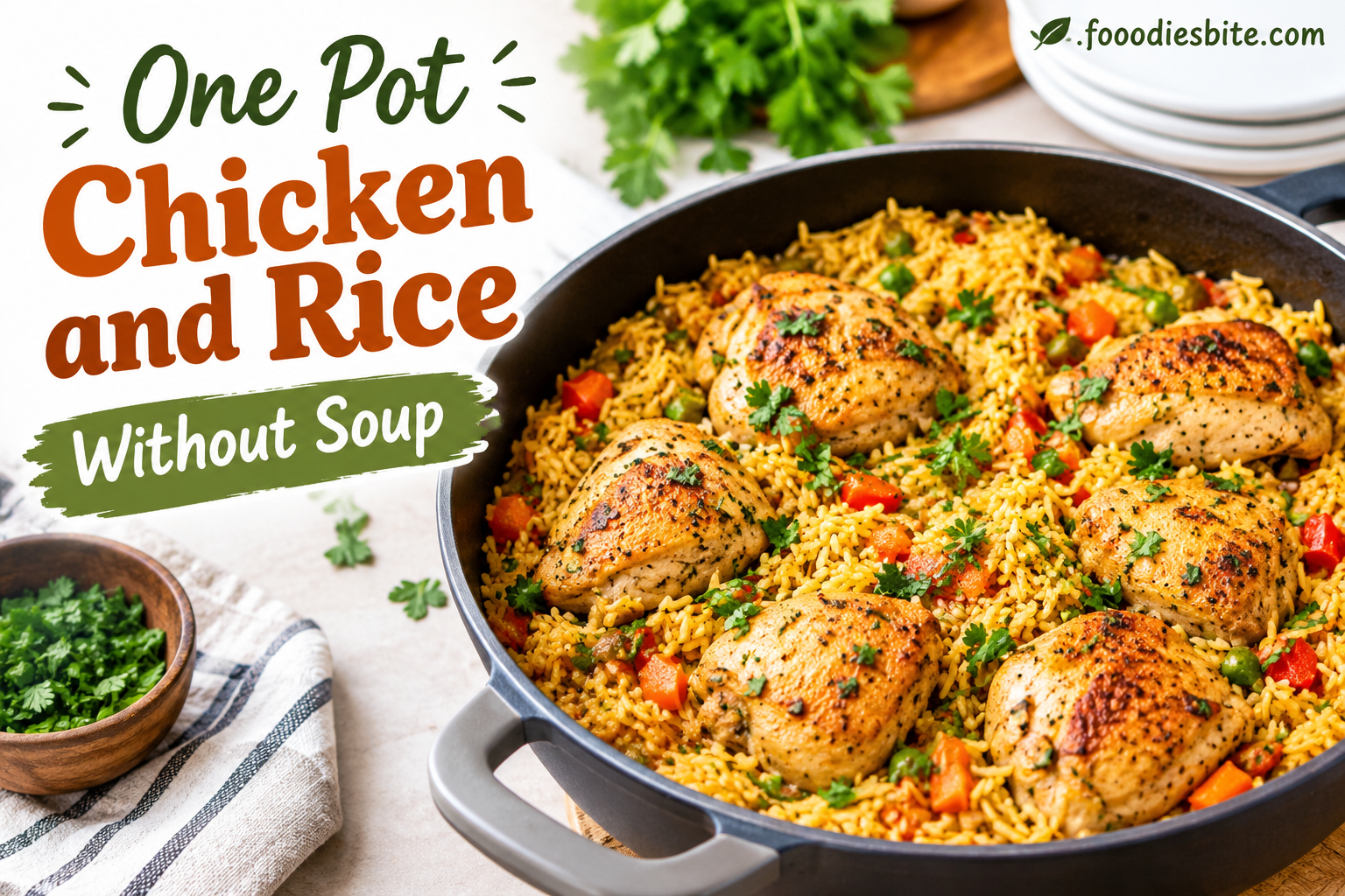 One Pot Chicken and Rice Without Soup: Easy, Flavorful, and Comforting