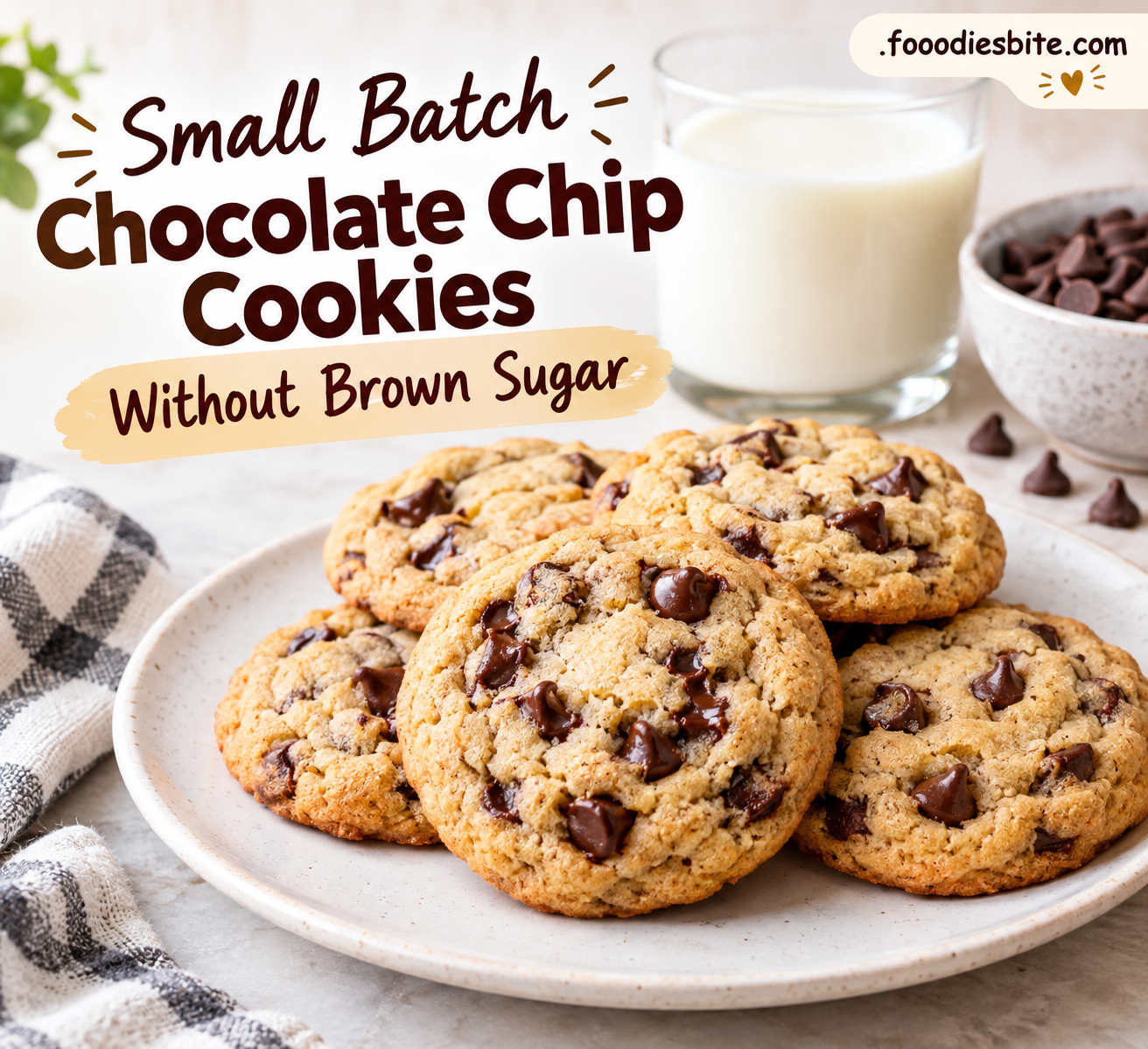 Small Batch Chocolate Chip Cookies Without Brown Sugar